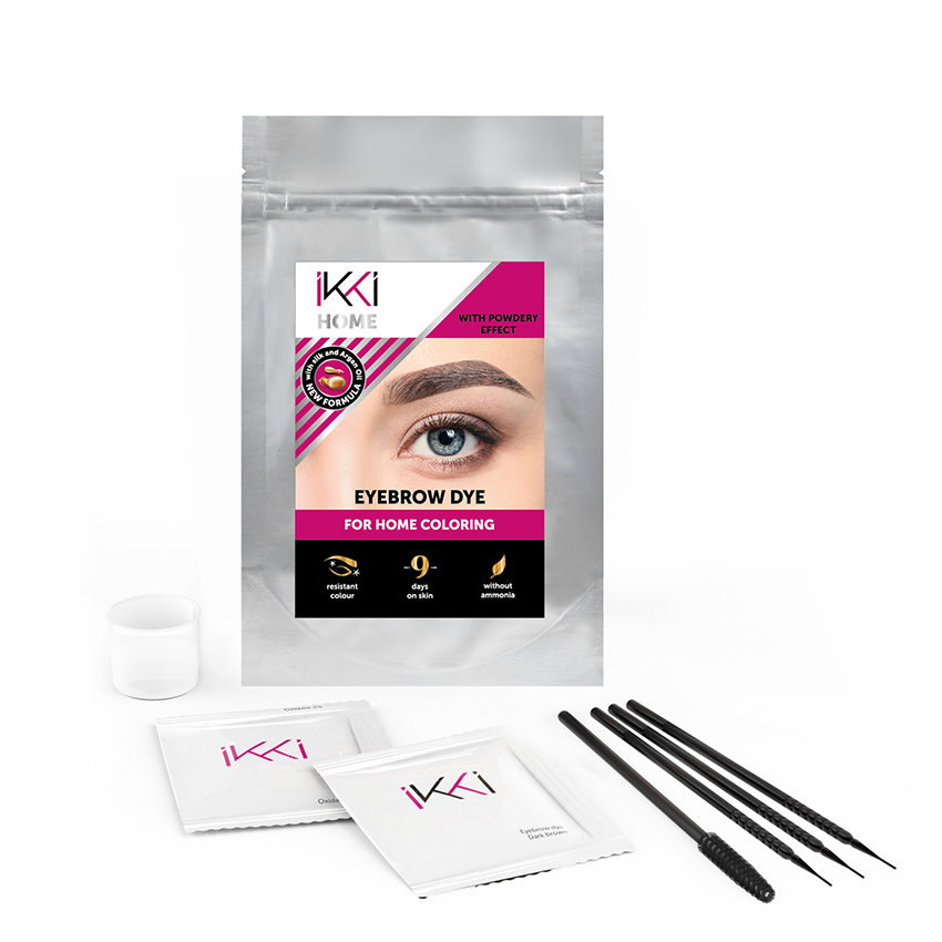 LUCAS COSMETICS Набор для домашнего окрашивания бровей краской, темно-коричневый / IKKI Home, фото 3