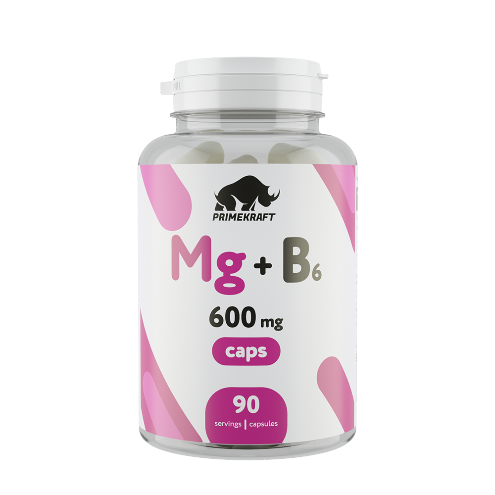 PRIMEKRAFT Биологически активная добавка Магний / Mg+B6 90 капсул пищевая добавка глицин gemakon 500 мг 90 капсул