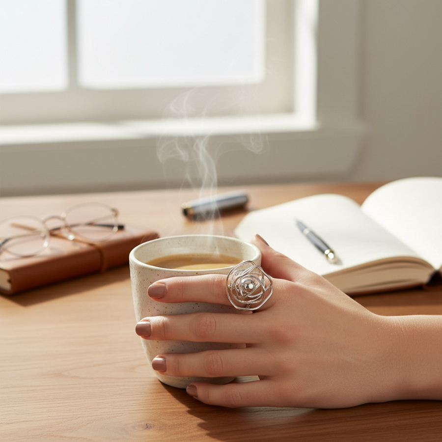 IWOU PROFESSIONAL Кольцо Цветок в серебре, фото 3