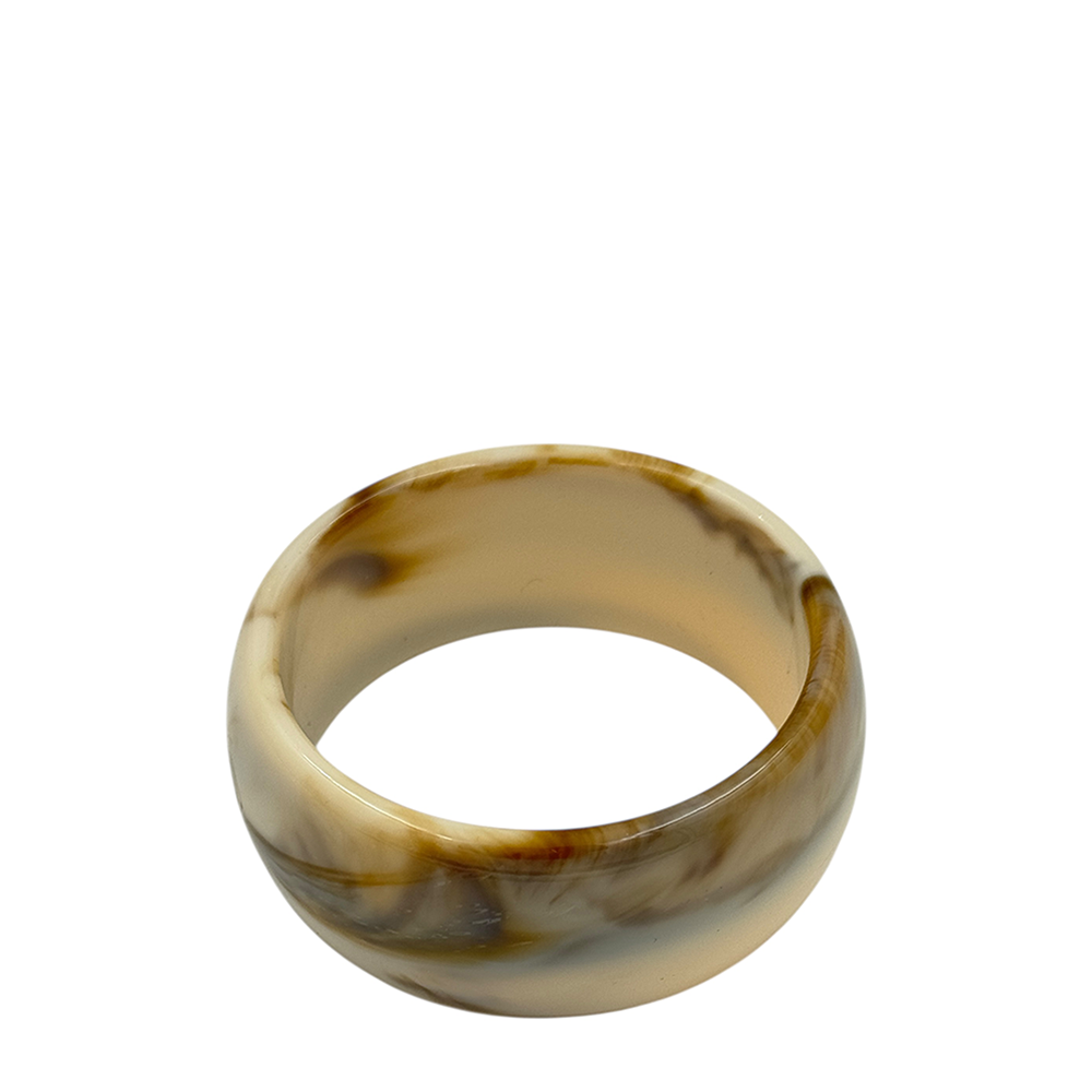 IWOU PROFESSIONAL Браслет-обод широкий пластиковый круглый кофе с молоком, фото 1