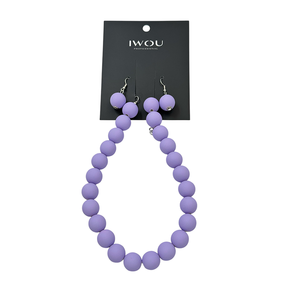 IWOU PROFESSIONAL Набор Жемчужина (ожерелье и серьги) лаванда, фото 1
