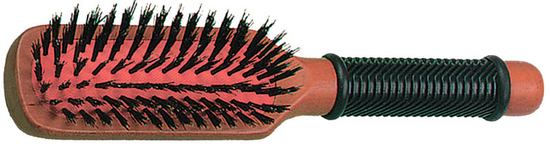 SIBEL Щетка Classic массажная деревянная 7-рядная, натуральная щетина, Sibel щетка массажная с длинной ручкой искусственная щетина