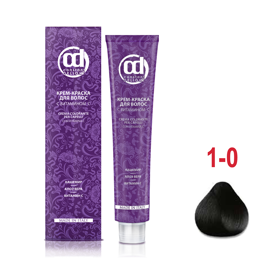CONSTANT DELIGHT 1/0 краска с витамином С для волос, черный натуральный 100 мл, фото 2