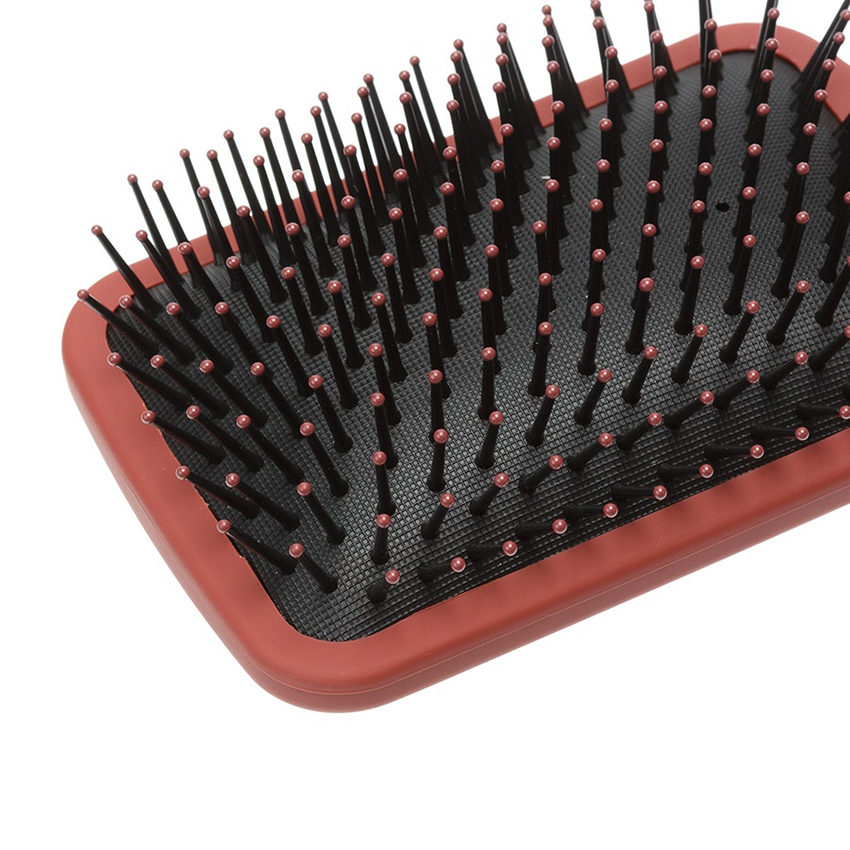 DEWAL BEAUTY Щетка массажная Прованс с пластиковым штифтом, квадратная, коричневая 13 рядов, фото 4