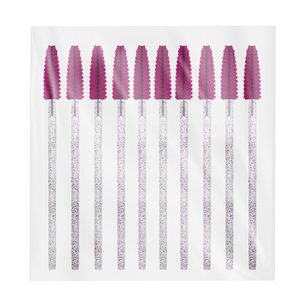 INNOVATOR COSMETICS Щеточки для ресниц и бровей одноразовые розовые с глиттером / INNOVATOR COSMETICS 10 шт, фото 2