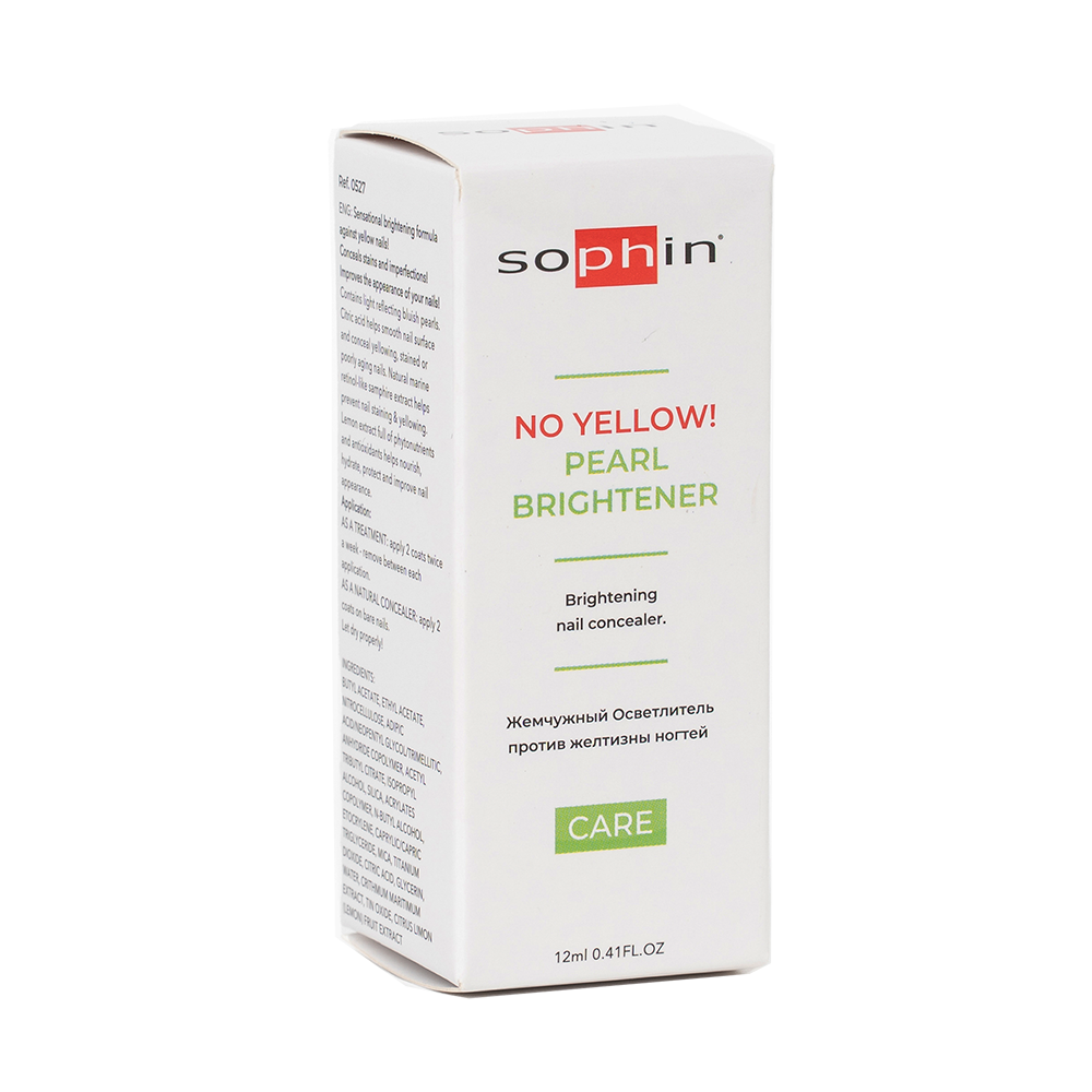 SOPHIN Осветлитель против желтизны ногтей, жемчужный / Sophin 12 мл, фото 2
