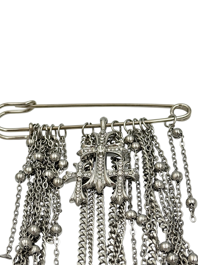 IWOU PROFESSIONAL Брошь-булавка Кресты и цепи со стразами, фото 2