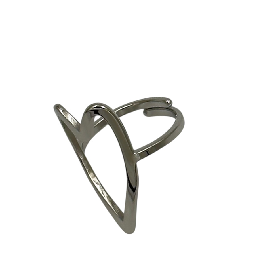 IWOU PROFESSIONAL Кольцо Сердце удлиненное цвет серебро, фото 2