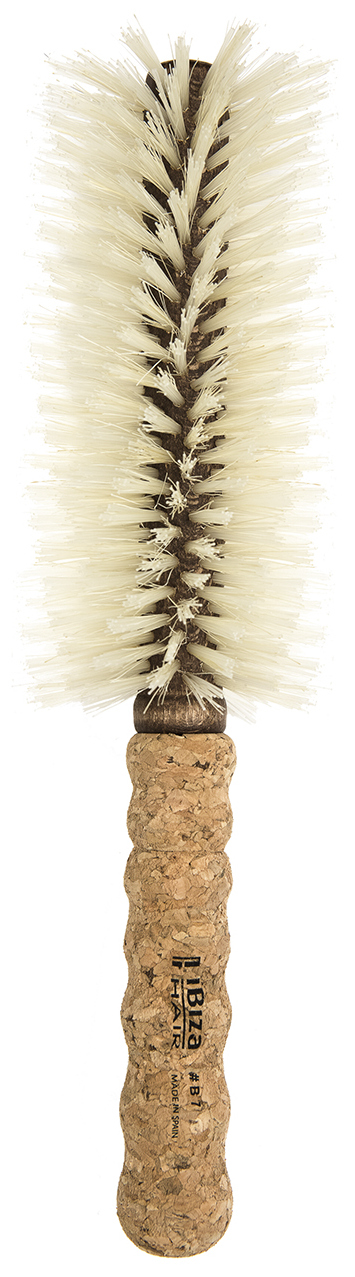 IBIZA HAIR Щетка круглая, гибридная для укладки волос, осветленная щетина, диаметр 65 мм (пробка), фото 1