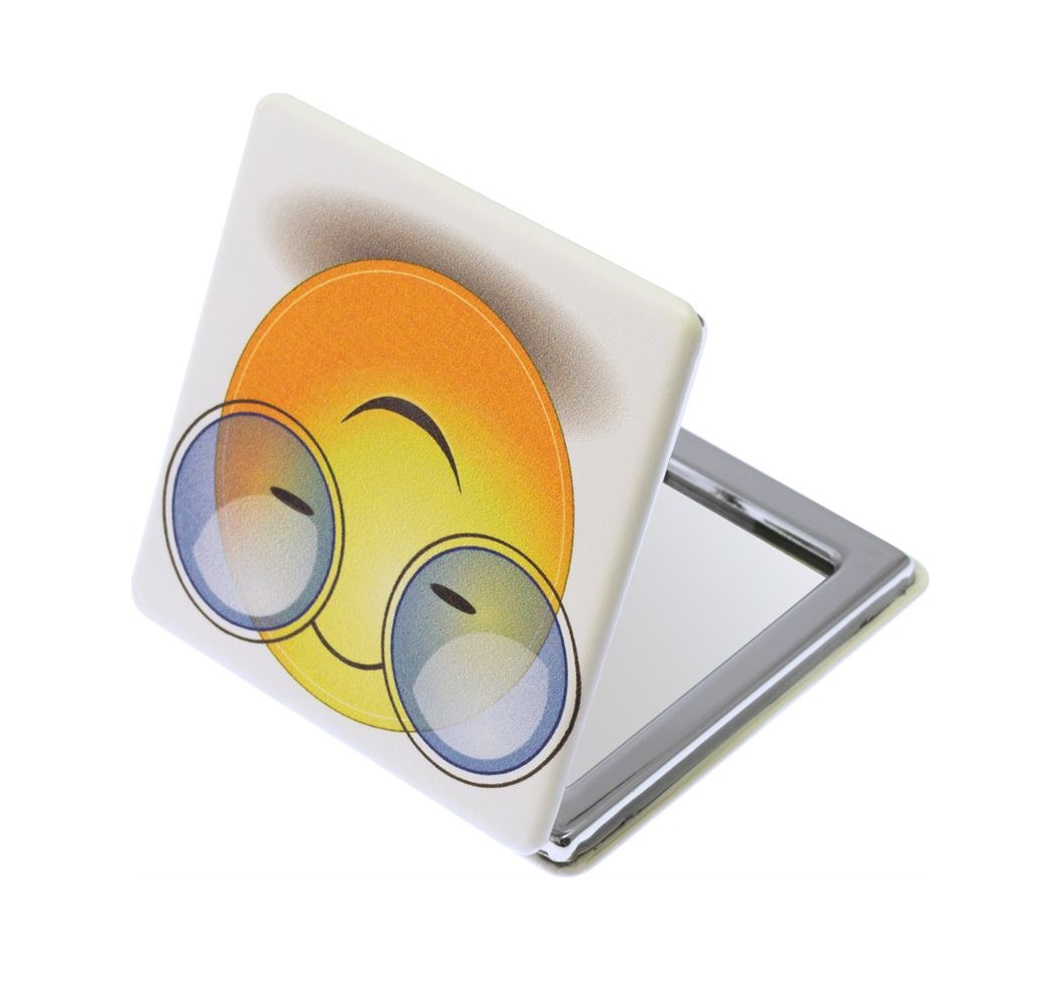 DEWAL BEAUTY Зеркало Смайлики очкарик, карманное квадратное, размер 60 х 60 х 0,9 мм, фото 3