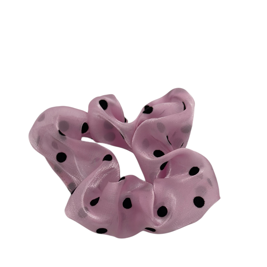 IWOU PROFESSIONAL Резинка для волос Органза в горошек лилово-розовая 1шт, фото 2