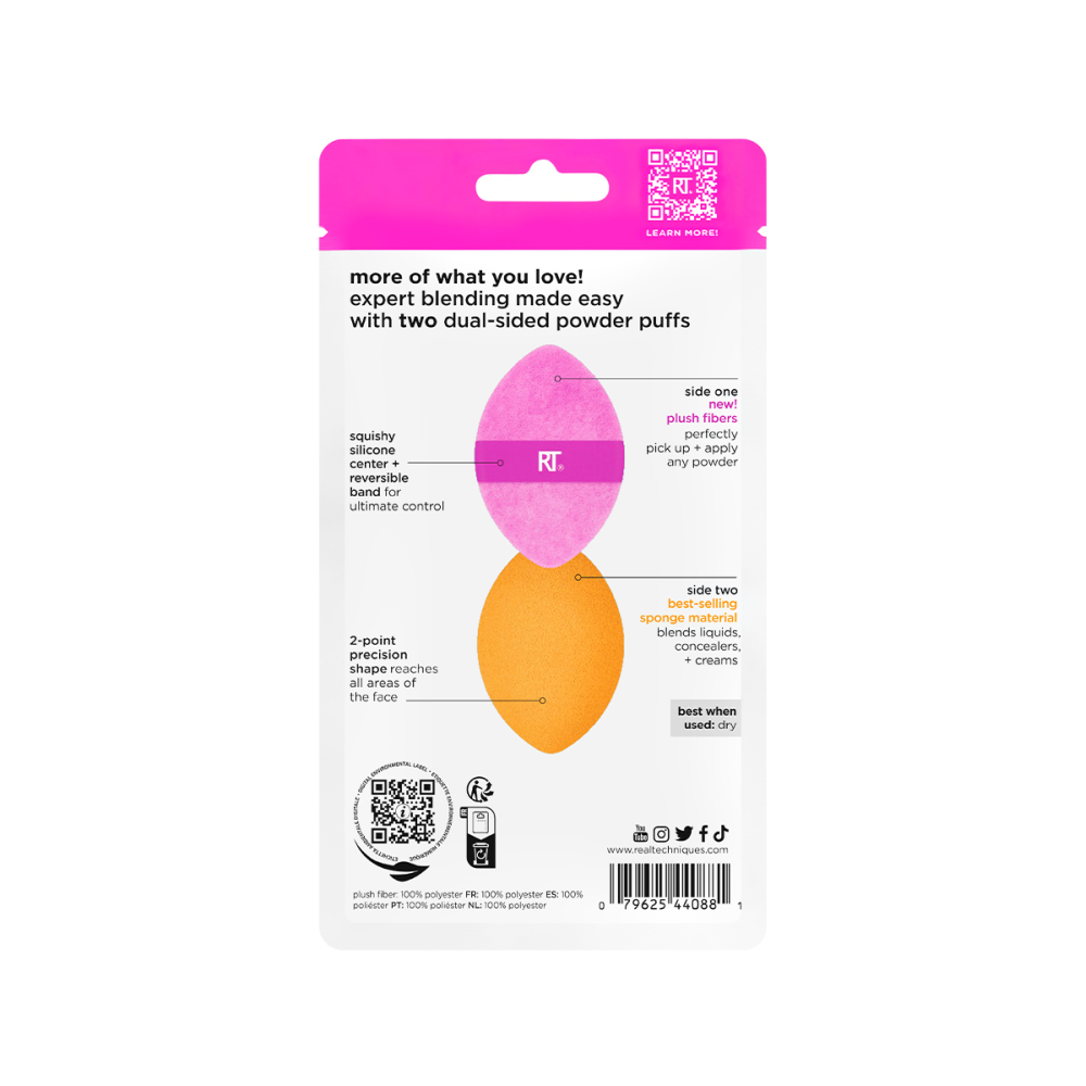 REAL TECHNIQUES Набор двусторонних пуховок для пудры, 2 шт / Real Techniques Miracle 2-in-1 Powder Puff Duo, фото 5