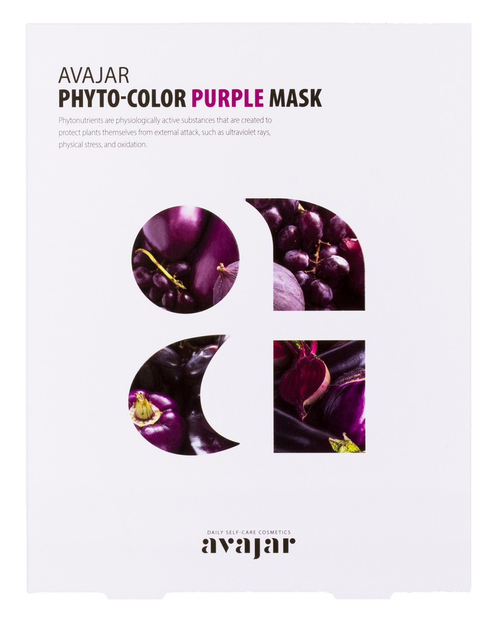 AVAJAR Маска очищающая для лица / Phyto-Color Purple Mask 10 шт, фото 1