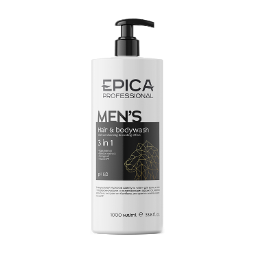 EPICA PROFESSIONAL Шампунь универсальный мужской для волос и тела 3 in 1 / Men's 1000 мл