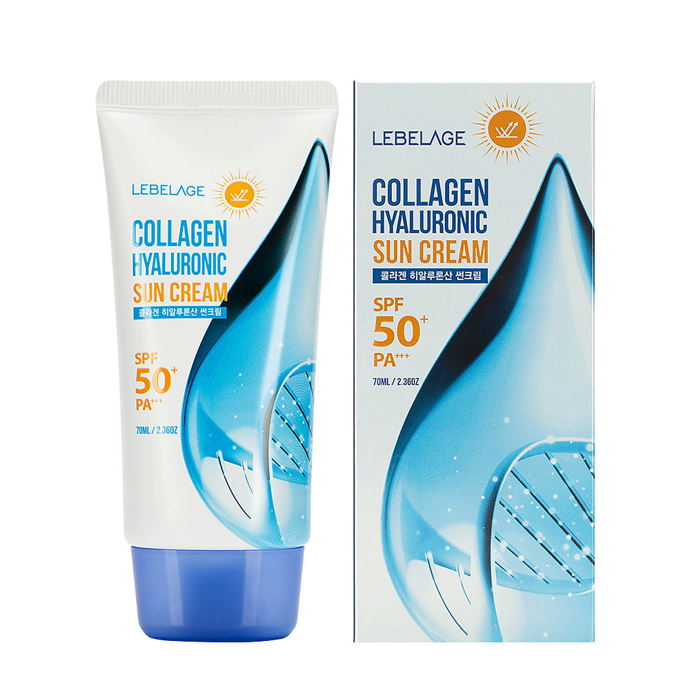 LEBELAGE Крем солнцезащитный с коллагеном и гиалуроновой кислотой SPF50+ / Lebelage Collagen Hyaluronic 70 мл, фото 2