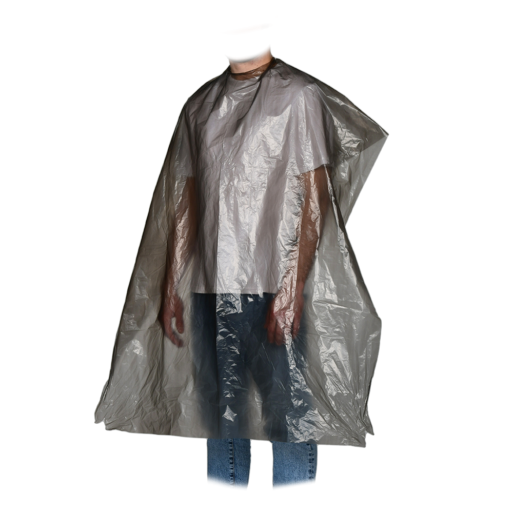 ЧИСТОВЬЕ Пеньюар для парикмахерских работ Стандарт полиэтилен, черный 160*100 50 шт/уп, фото 4