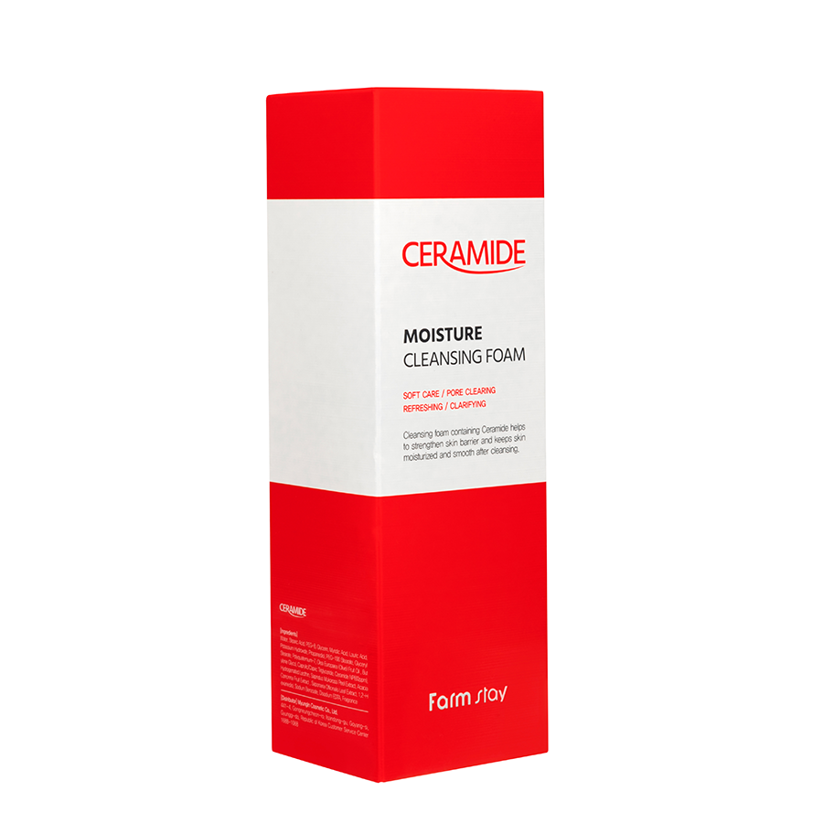 FARMSTAY Пенка питательная для лица с церамидами / Ceramide Moisture Cleansing Foam 180 мл, фото 3