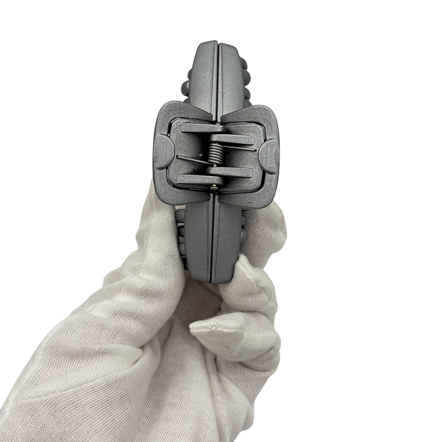 IWOU PROFESSIONAL Краб для волос двухрядный Акула серебро 8,5см, фото 2