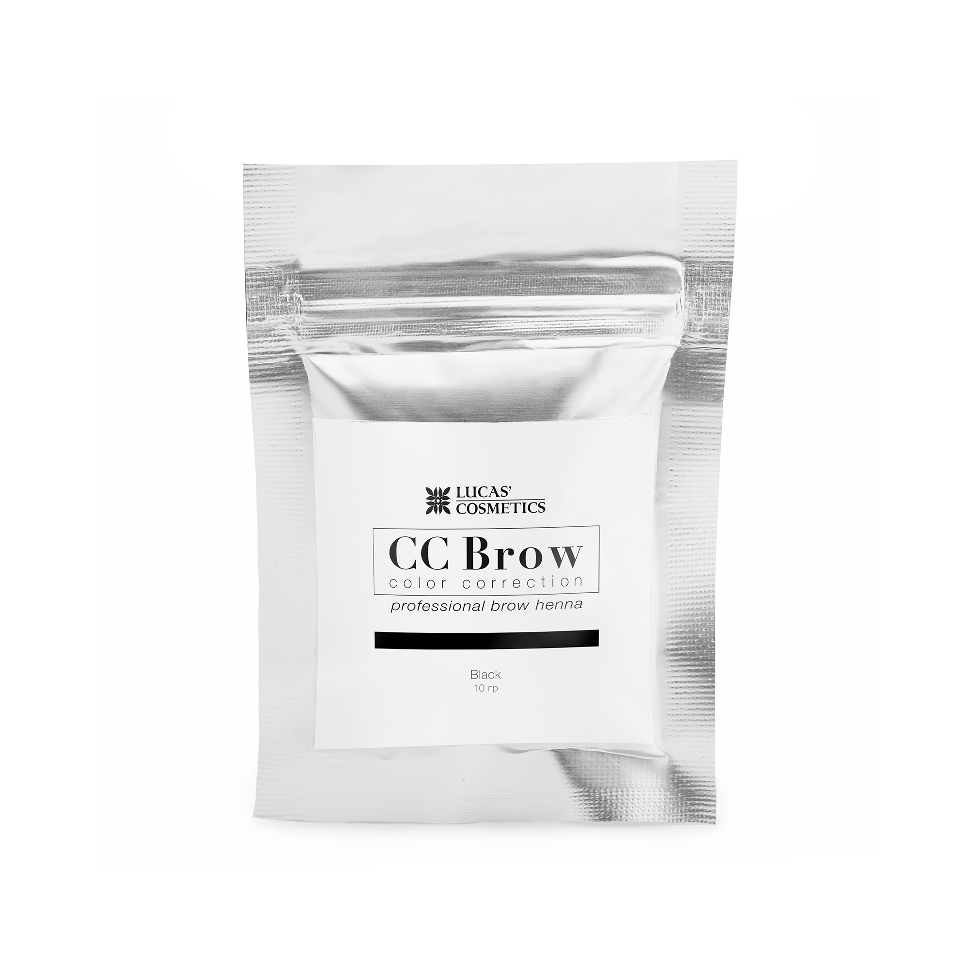 LUCAS COSMETICS Хна для бровей, черный (в саше) / CC Brow black 10 г, фото 1