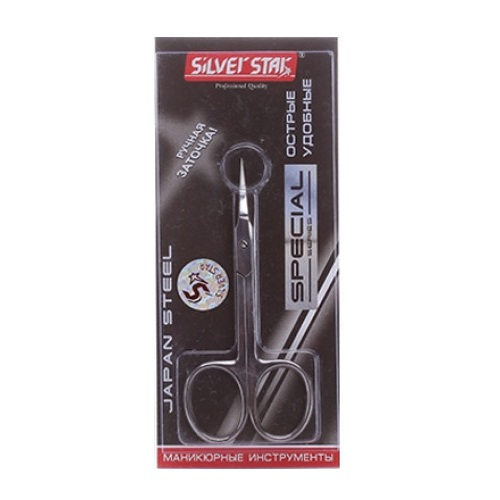 SILVER STAR Ножницы для кутикулы, матовые, зауженные лезвия, плечики, фото 3
