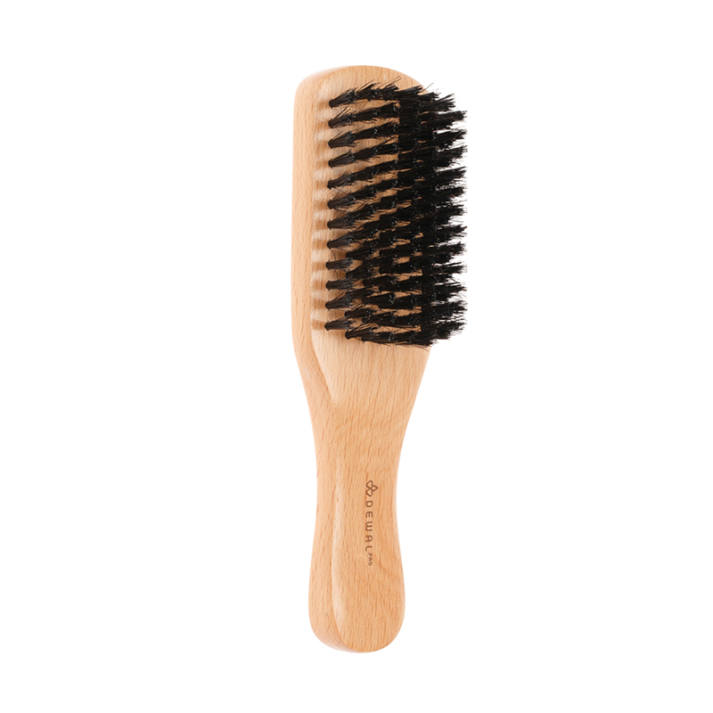 DEWAL PROFESSIONAL Щетка для укладки волос и бороды, натуральная щетина, 7-рядная lei щетка для обуви деревянная натуральная щетина кабан