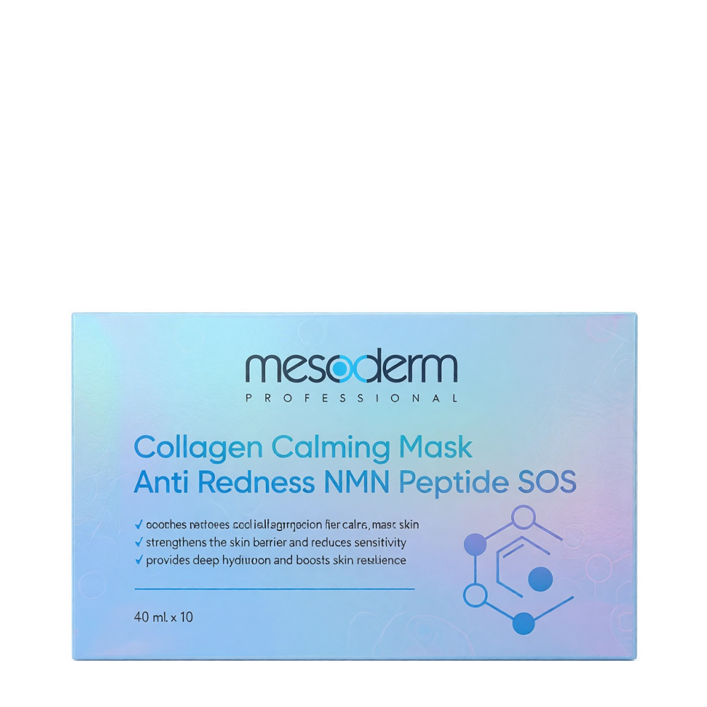 MESODERM Маска коллагеновая успокаивающая / Anti Redness NMN Peptide SOS 10*40 мл, фото 1