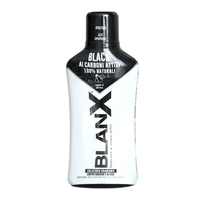 BLANX Ополаскиватель отбеливающий с углем / BlanX Mouthwash Black Charcoal 500 мл ополаскиватель для рта blanx white shock 500 мл