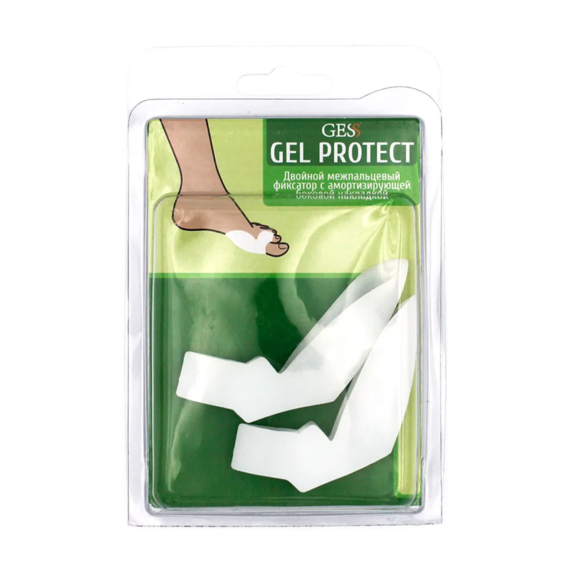 GESS Фиксатор двойной межпальцевый / Gel Protect бандаж шейный армированный protect collar soft g810 medi размер 2 высота 9 синий