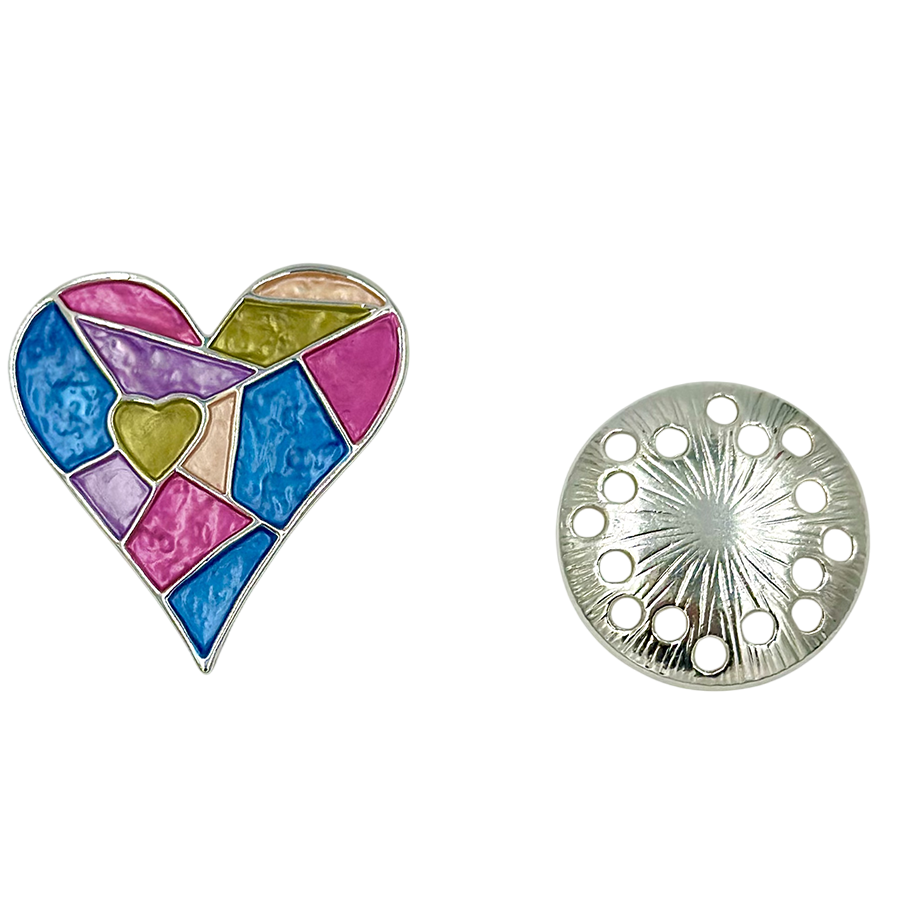 IWOU PROFESSIONAL Брошь-магнит Сердце-мозаика радужное, фото 2