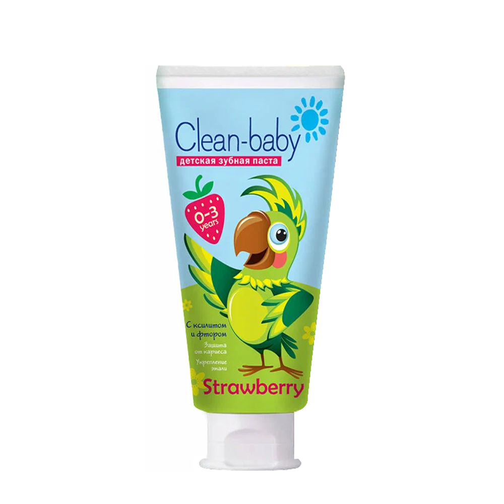 CLEAN-BABY Паста зубная детская от 0 до 3 лет со вкусом клубники / Clean-baby Strawberry 50 мл, фото 1