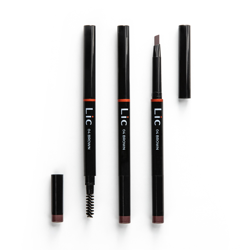 LIC Карандаш механический для бровей с треугольным грифелем 04 /Mechanical eyebrow pencil Brown 12 гр, фото 2