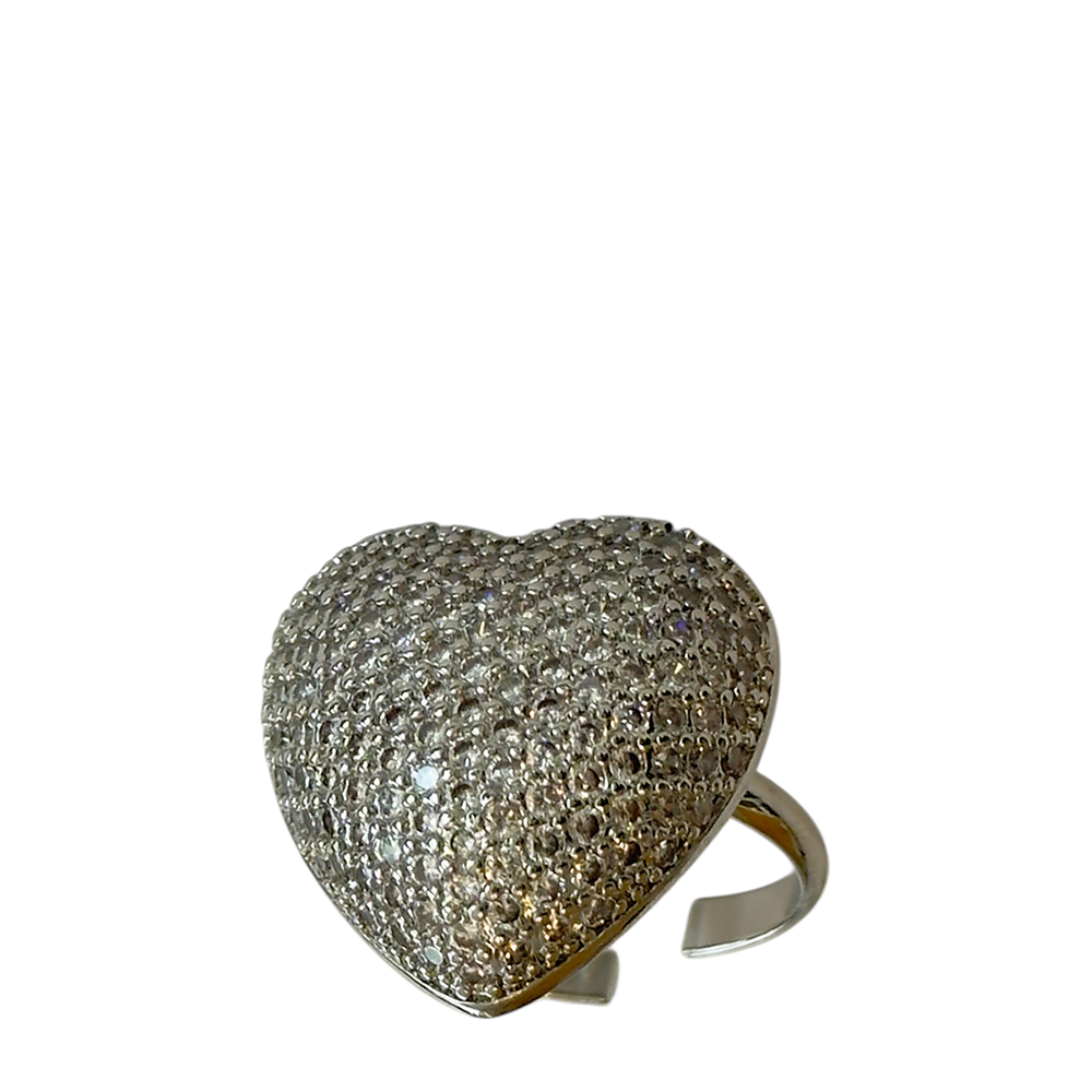IWOU PROFESSIONAL Кольцо Кристальное сердце серебро, фото 1
