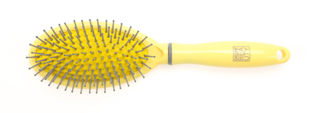 DEWAL BEAUTY Щетка массажная Лимонный пудинг, с нейлоновым штифтом, овальная, фото 2