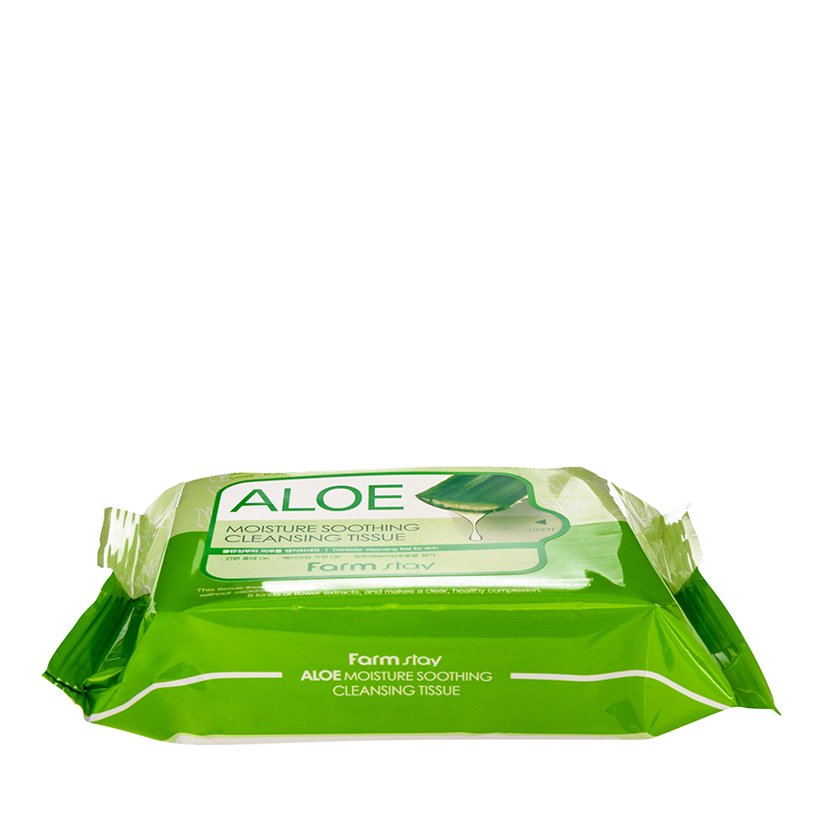 FARMSTAY Салфетки освежающие для снятия макияжа с алоэ вера/ Aloe moisture soothing cleansing tissue 30 шт, фото 2