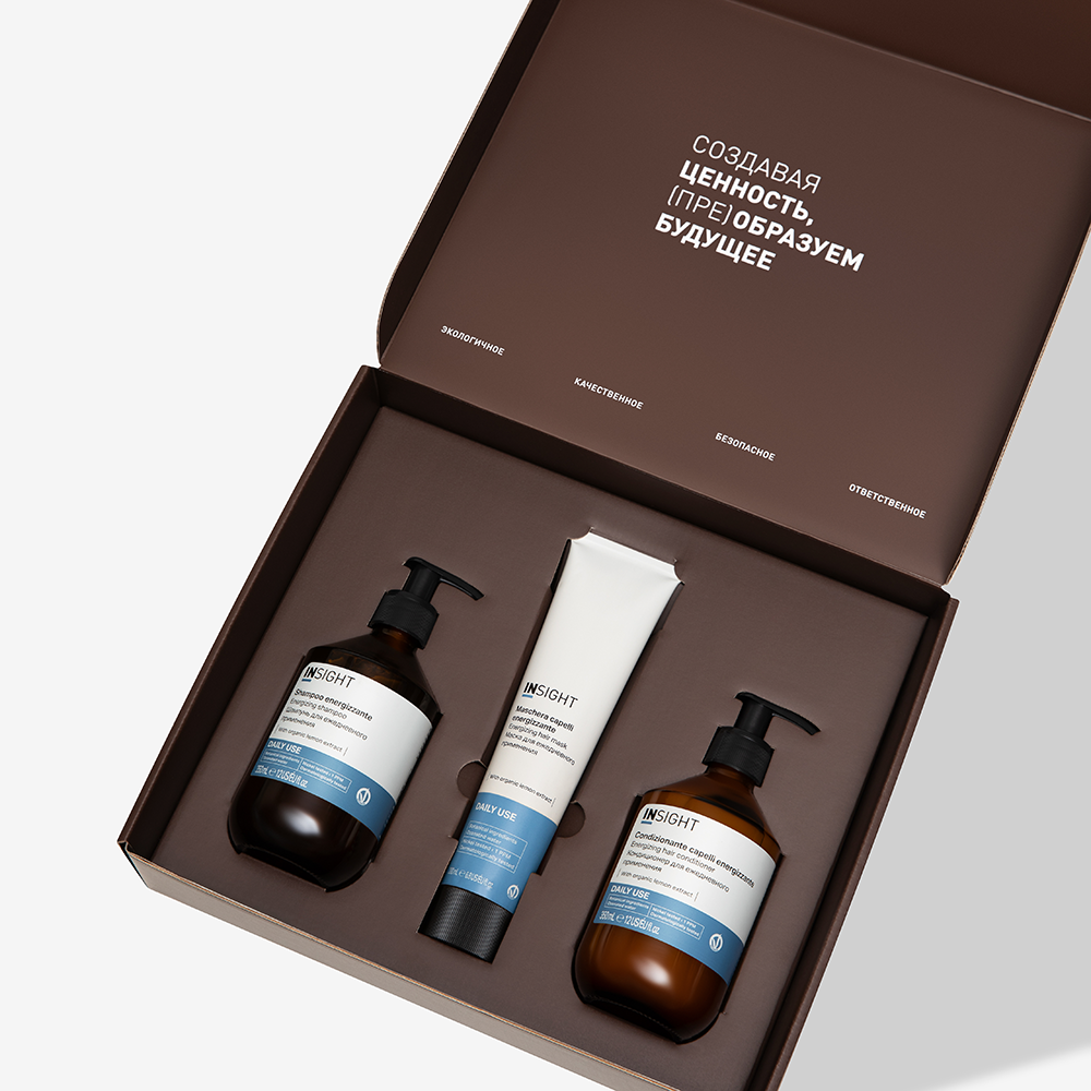 INSIGHT Набор для ежедневного применения (шампунь 350 мл, маска 200 мл, кондиционер 350 мл) DAILY USE, фото 4