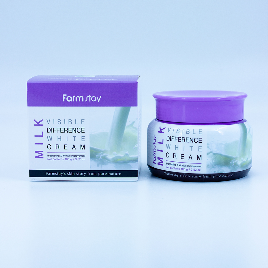 FARMSTAY Крем осветляющий для лица на основе молока / VISIBLE DIFFERENCE CREAM MILK 100 мл, фото 2