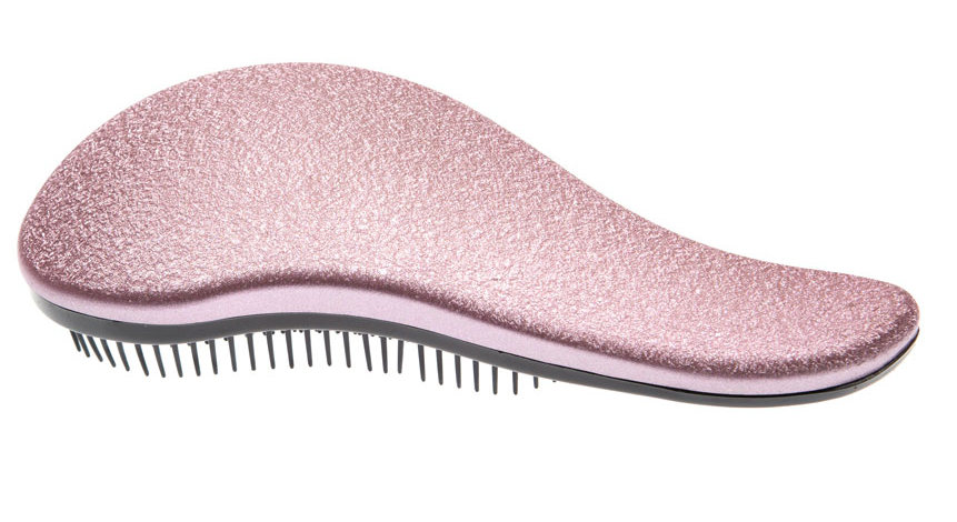 DEWAL BEAUTY Щетка массажная для легкого расчесывания волос, большая, с ручкой, цвет розово-черный