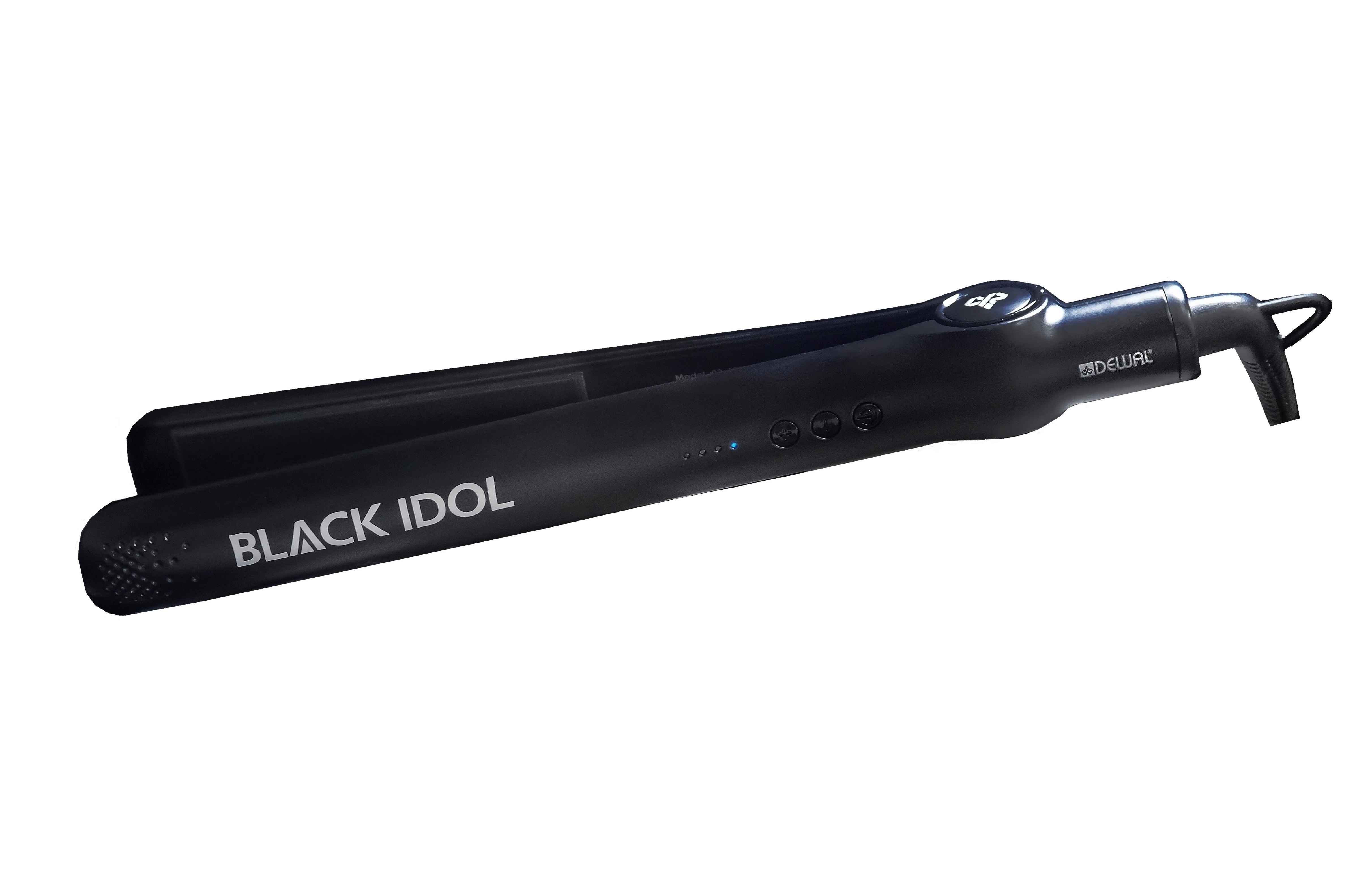 Купить DEWAL PROFESSIONAL Щипцы-выпрямители Black Idol, с терморегулятором, титан-турмалиновое покрытие, 24 х 110 мм, 57 Вт