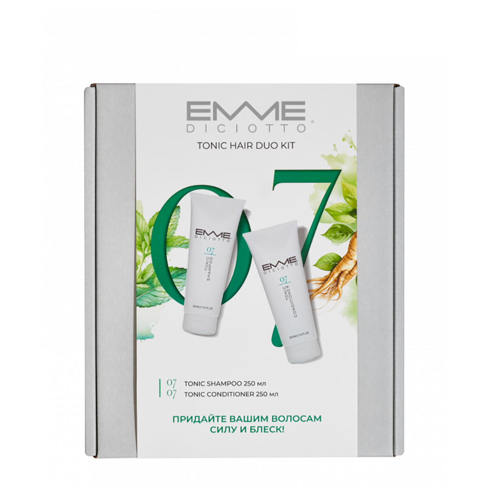 

EMMEDICIOTTO Набор тонизирующий для волос 07 (шампунь 250 мл + кондиционер 250 мл) TONIC