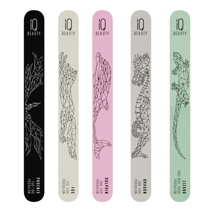 IQ BEAUTY Пилка-шлифовщик для нормальных и поврежденных ногтей Dragon 180/240 Prosalon Защищающий Дракон, фото 3