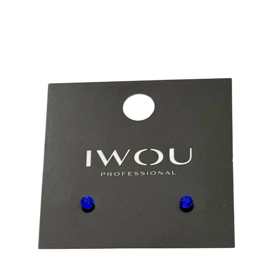 IWOU PROFESSIONAL Серьги гвоздики IWOU индиго 4мм, фото 2