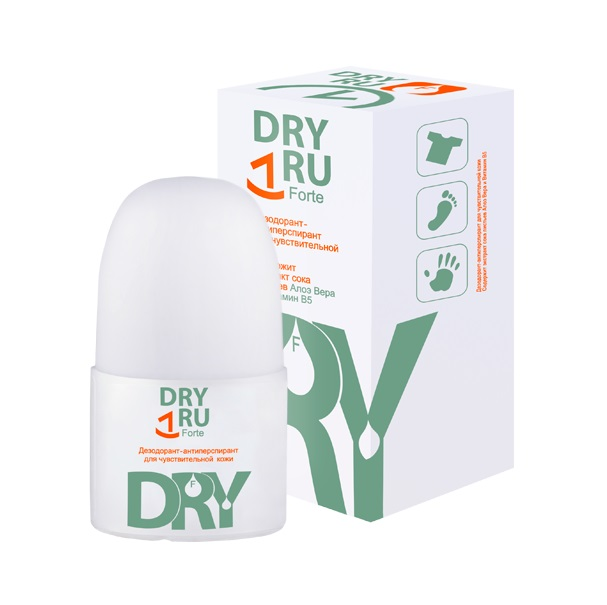 DRY RU Дезодорант-антиперспирант для чувствительной кожи / Forte 50 мл антиперспирант для мужчин rexona свежесть душа карандаш 50 мл