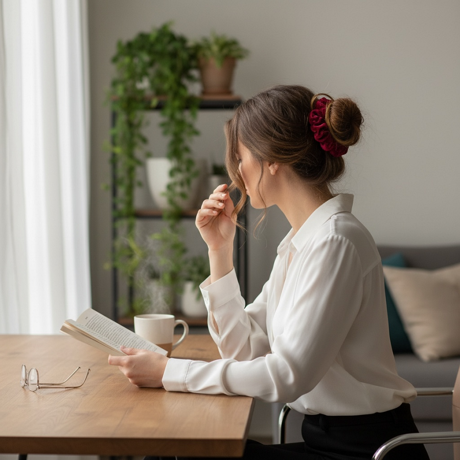 IWOU PROFESSIONAL Резинка для волос Каракуль бордо 1шт, фото 3