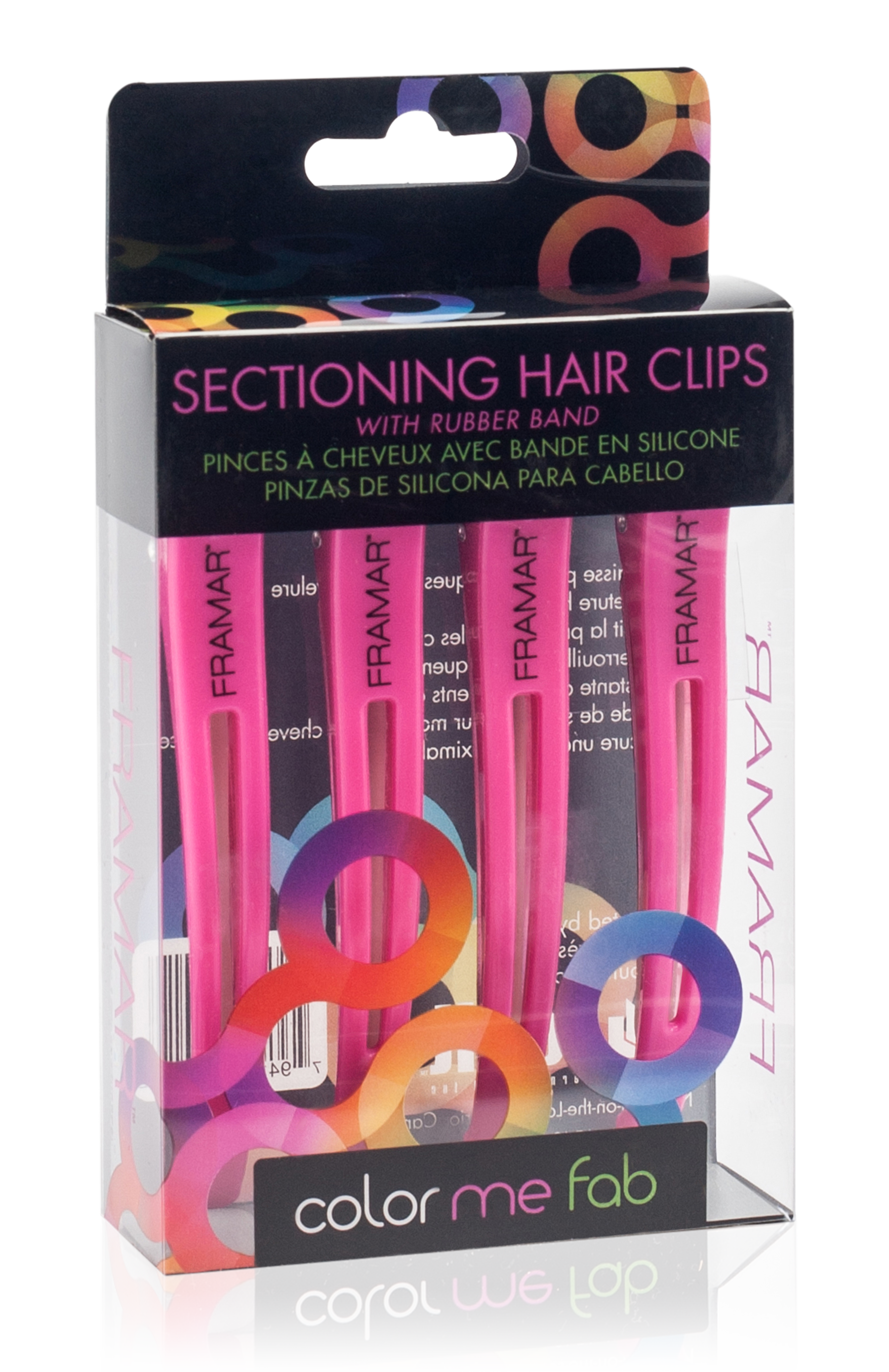 FRAMAR Зажим с эластичной вставкой, фуксия / Elastic Sectioning 4 шт набор для волос карапунька 2 зажима 4 резинки бантик бусины розовый