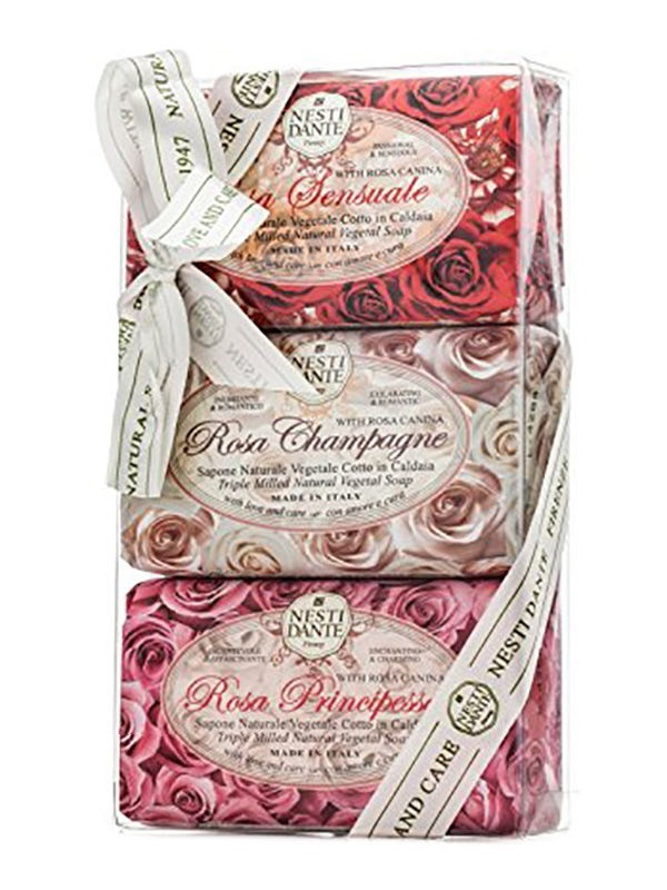 NESTI DANTE Набор мыла для тела Роза / Rosa Gift Kit 3*150 г мыльная роза фиолетовая