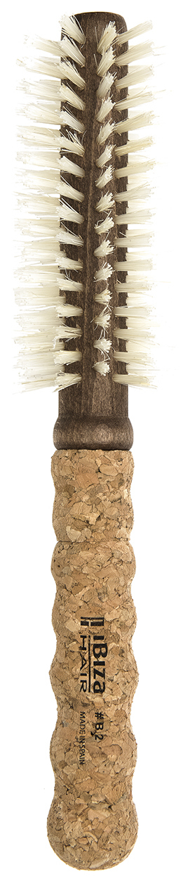 IBIZA HAIR Щетка круглая для укладки волос, осветленная щетина, диаметр 35 мм (пробка), фото 1