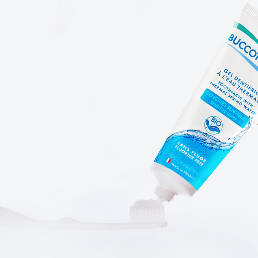 BUCCOTHERM Гель-паста зубная для чувствительных десен без фтора и термальной водой / BUCCOTHERM 75 мл, фото 2