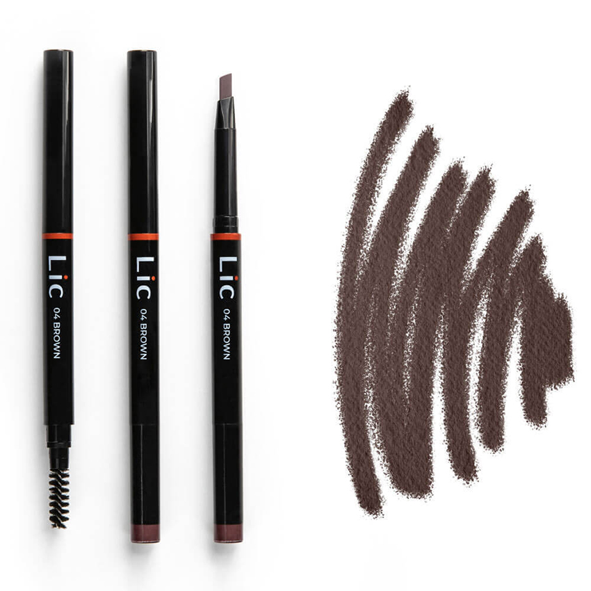 LIC Карандаш механический для бровей с треугольным грифелем 04 /Mechanical eyebrow pencil Brown 12 гр, фото 3