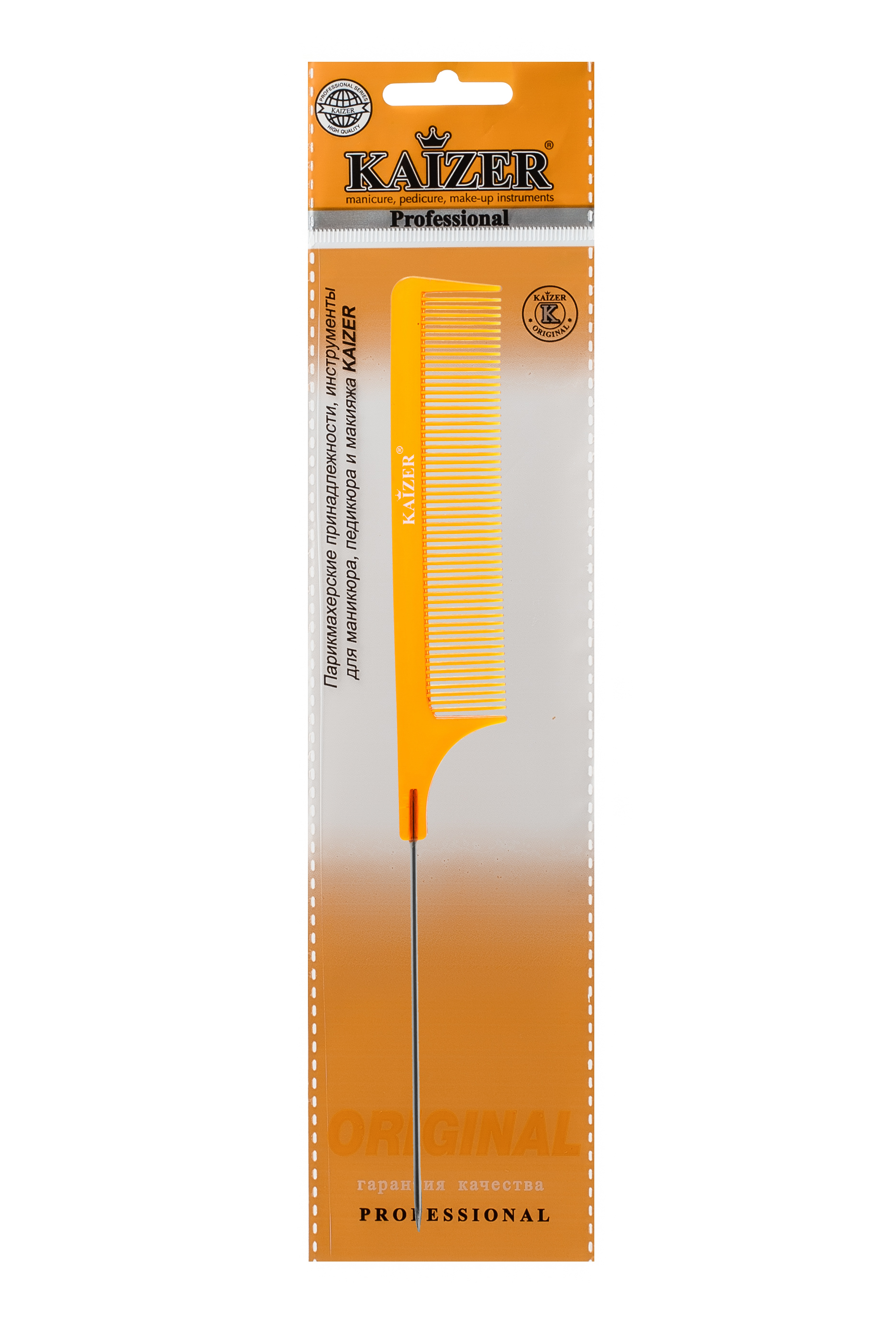 KAIZER Гребень пластиковый с металлическим разделителем, цвет коричневый, фото 4