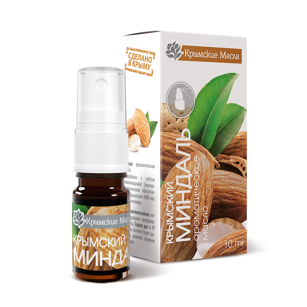 КРЫМСКИЕ МАСЛА Масло ароматическое Крымский миндаль, спрей / Крымские масла 10 мл, фото 2